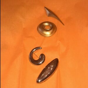 Vintage Abstract Brooch in Gold and Silver